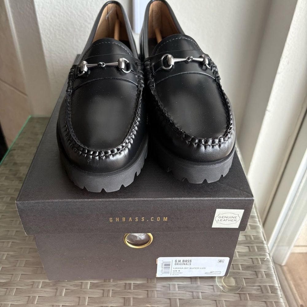 G.H.Bass Women’s Lianna Bit Lug Weejuns Loafers – Black, Size 9 & 8 New in Box - Picture 8 of 15